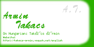 armin takacs business card